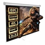Maclean MC-594 Beamer Leinwand 100" &ndash; Rolloleinwand f&uuml;r Heimkino und Video,...