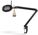 Lumeno 8613SW Lupenleuchte Arbeitsplatzlampe mit gro&szlig;er ovalen Linse 110x150...