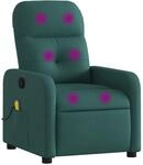 vidaXL Massagesessel, neigbar, dunkelgr&uuml;n, aus Stoff