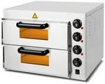 VERTES Gastro Pizzaofen mit Doppelkammer, feuerfestem Stein, 3000W,...