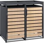 Zelsius M&uuml;lltonnenbox 2 Tonnen mit Pflanzdach | (B) 132 x (T) 80 x (H) 124 cm 