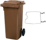 BRB M&uuml;lltonne MGB 120 Liter, mit Klemmring f&uuml;r M&uuml;lls&auml;cke (braun)