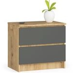 AKORD Kommode K60 mit 2 Schubladen | f&uuml;r das Wohnzimmer Schlafzimmer Schrank...