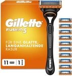 Gillette Fusion 5 Rasierer Herren, Metall Schwarz
