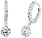 Amor Creolen 925 Sterling Silber Damen Ohrschmuck, mit Zirkonia synth., 2,1 cm,