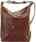 pik&eacute; Rucksack-Shopper Echt Leder Damen Made in Italy, Handtasche aus Echtleder,