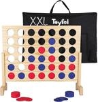 Toyfel Vier Gewinnt Spiel XXL Holzspielzeug Gro&szlig; Natur &ndash; Spielklassiker 4...