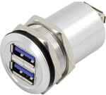 TRU Components USB-14-BK USB A Doppeleinbaubuchse 3.0 Buchse, Einbau Inhalt: 1...