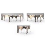 Wohnling Wandregal 3er Set Aluminium Silber Tropfen Optik - Ausgefallenes...