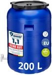 Garronda 200 Liter Weithalsfass BPA-frei Futtertonne Fass mit Hahn Universalfass