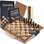 FALKENWERK Magnetisches Schachspiel Holz [38x38 cm] - Handgefertigtes...