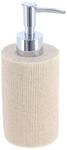 Tendance &ndash; 310 ml Seifenspender aus Polyresin mit Rippenmuster &ndash; Natur &ndash;