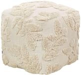Beliani Pouf Sitzpouf Baumwolle beige 45 x 45 x 45cm quadratisch mit EPS-F&uuml;llung