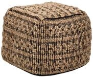 Pouf Jute Baumwolle beige / schwarz quadratisch 40 x 40 cm Boho Stil Mabula