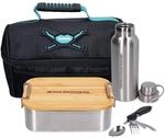 Toolbrothers Fan Lunchpaket mit Edelstahl Brotdose mit Bambus Deckel + Edelstahl