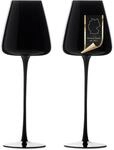 INTIRILIFE 2x Wein Glas mit modernem Design in Schwarz - 500 ml F&uuml;llmenge -