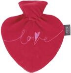 Fashy Herzw&auml;rmflasche 0,7 L mit Bezug und Stickerei "love", rot