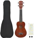 vidaXL Lindenholz Sopran Ukulele Set mit Tasche 2 Picks Tonleiter f&uuml;r Kinder