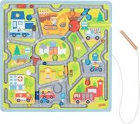 Goki Magnetlabyrinth Kleine Stadt: 28 x 28 x 1,8 cm, Holz und Kunststoff, per...