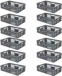 BRB 12x Eurobeh&auml;lter/Stapelkorb durchbrochen, PE-HD, Industriequalit&auml;t,