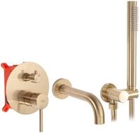 Rea Lungo Gold Brush Einbau-Badewannenarmatur + Box-Badewannenmischer mit...