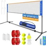 KESSER&reg; Badmintonnetz Tennisnetz | Federballnetz 3-Fach-H&ouml;henverstellbar