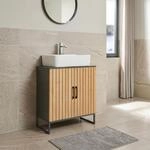 [en.casa] Waschbeckenunterschrank Svanes Badezimmerschrank mit 2 T&uuml;ren...