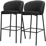 ML-Design Barhocker 2er Set Anthrazit mit Stoffbezug, H:76 cm, Gepolsterte...