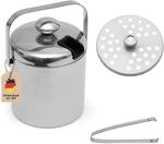 Intirilife 4-teiliges Eisk&uuml;bel Set 1 Liter aus Edelstahl mit Greifzange und...