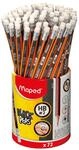 Maped Black'Peps #2 Graphite Pencil School Pack, Triangular Shape, Pack of 72