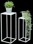 DanDiBo Blumenhocker Metall Wei&szlig; Eckig Blumenst&auml;nder Beistelltisch 96482 2er...