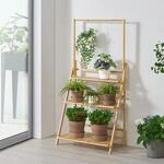 [en.casa] Pflanzenleiter Br&auml;nd&ouml; 3-Ebenen 144 x 70 x 39,5 cm Blumenleiter