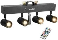 EUROLITE LED KLS-60 WW Kompakt-Lichtset | Leiste mit 4 lichtstarken, warmwei&szlig;en