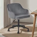 Home-Office Drehstuhl OLIVER gepolstert, Hellgrau &ndash; ergonomischer...