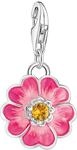 THOMAS SABO Charm-Anh&auml;nger Flower Pink Silber Recyceltes 925 Silber, Kaltemail