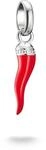 THOMAS SABO Connect Charm Anh&auml;nger Cornicello mit roter Emaille aus 925er...