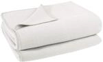 Soft-Fleece-Decke &ndash; Polarfleece-Decke mit H&auml;kelstich &ndash; Flauschige...