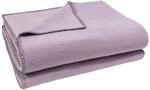 Soft-Fleece-Decke &ndash; Polarfleece-Decke mit H&auml;kelstich &ndash; Flauschige...