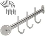 SOTECH Eckgarderobe Antea 450 mm echt Edelstahl &Oslash; 25 mm Flurgarderobe mit 3...