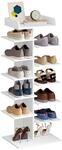WOLTU Schuhregal mit 12 Ebenen, wei&szlig;er Schuhschrank f&uuml;r Flur, platzsparendes Regal