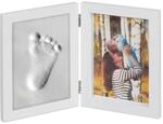 Relaxdays 4 x Babybilderrahmen mit Gipsabdruck, Set f&uuml;r Handabdruck oder