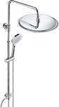 JOHO 304 Edelstahl Duschsystem ohne Armatur, Chrom Regendusche Set Wassersparend mit