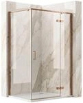 Rea - Duschkabine Bruno 120x90 Kupfer Geb&uuml;rstet 90x120-88,5 x 118,5 x 195 cm