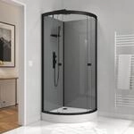 Marwell Komplettdusche Grey Style Round 215x90x90cm - Fertigdusche mit 5mm