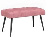 vidaXL Bank mit Knopfheftung Rosa 80 x 40 x 46 cm Samt, Moderne gepolsterte...