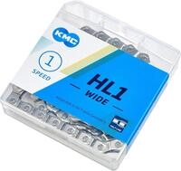 Fahrrad Kette, KMC Fahrradkette, HL1 WIDE SILVER, 1/2" x 1/8", 100 Glieder,...