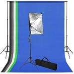 vidaXL Fotostudio Set Hintergrund Softbox Leuchte Studioleuchte Studiolampe...