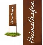 Relaxdays Edelrost Gartendeko, Design, HB: 85 x 28 cm, Gartenstecker wetterfest, zum