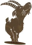 Dekofigur Steinbock Stahlblech Braun