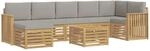 vidaXL Outdoor-Sofagarnitur 8 pcs Wei&szlig; und Hellgrau 59 x 59 x 37 cm,...
